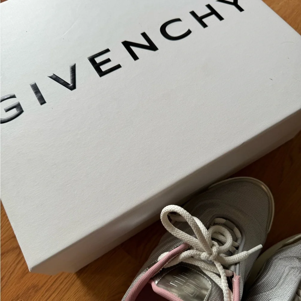 Givenchy Silver Sneakers with Pink Accents